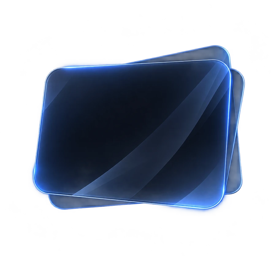 Abstraktes blaues Glaselement